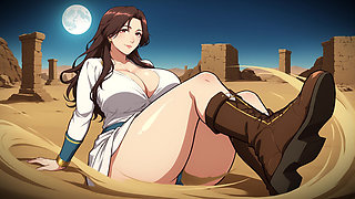 Cartoon Women in Desert Ai