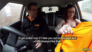 Fake Driving School - Wild & Naughty Petite American Chloe Carter Strips in a Car with Ryan & Requests a Rough Anal Poke