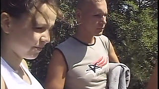 Lucky dude has a man and a slutty woman to fuck