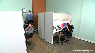 MILF with a tiny body and HUGE tits Gangbanged by Co Workers