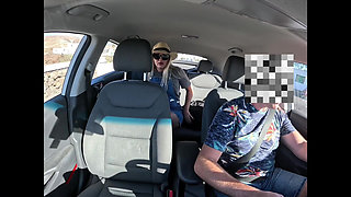 Girl No Panties Masturbating in the Taxi