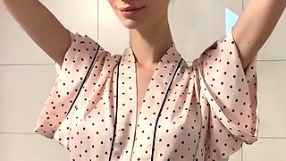 Amateur short haired teen brunette with