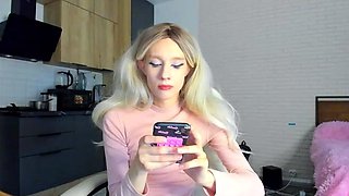 Small tits shemale gets banged in bed