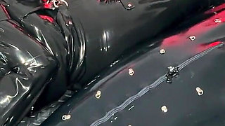 Mistressae Sessions with Princess Latex Rubber Doll: White Cum on Black Latex