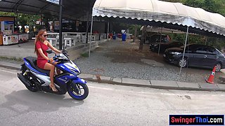 Motobike ride for Thai GF and home sex