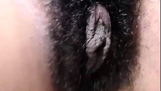 Bush pussy huge clit and nipples homemade close up