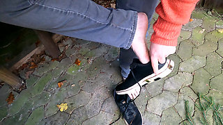 Take off You Pants - Punishing Her Pussy with Fir Branch