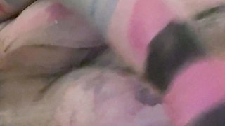 Ebony girl showers her big ass amp masturbating