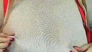 Big boobed Memphis Monroe masturbates in stocking