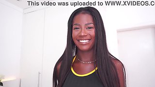 20 years Brazilian tall ebony cutie with perfect breasts, Jenny Pretinha gets fucked 2 white cocks (DAP, Anal, farting, monster shaft, IR - WM/BW) OB521