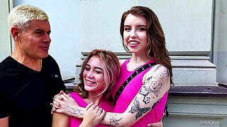 Rika and Eden had fun sharing an old dick in bed