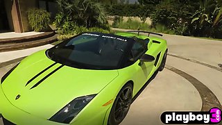 Desirable babes looks amazing with Lambo
