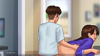 Fantasy fulfilled with stepmom FULL sex all day - summertime saga