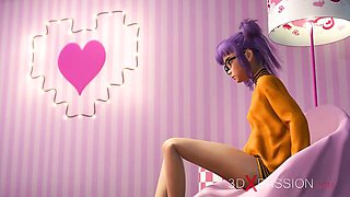 Shy smut with exquisite fem from 3DXPassion