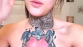 Big boobs milf masturbates with her dildo