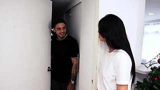 Fucking sexy Latina face in the shower using a big dick