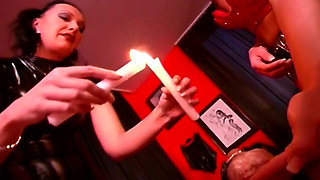 Dripping Hot Wax on Cum-soaked Tits and Stretched Holes