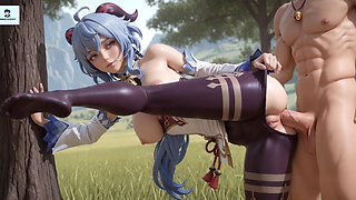 Genshin Impact Ganyu Animated Anal Footjob Titjob