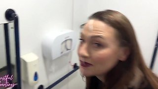 Cheeky milf takes a whole load of heavy cock in public toilet