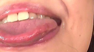 Kiwako Oikawa Licks and Talks Dirty in POV - Slow, Sticky Strokes of Spit Until Your Face Disappears.