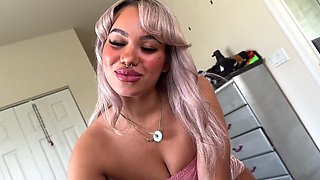My slutty stepsis is back at it again and seduces me so i fuck her all night