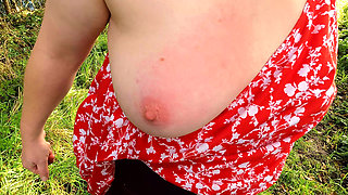 In the Field Her Naked Breasts Beaten