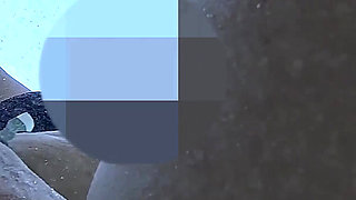 Flashing My Pussy in Front of a Student in Public Swimming Pool and Helps Me Masturbate - It's Very Risky with People Near