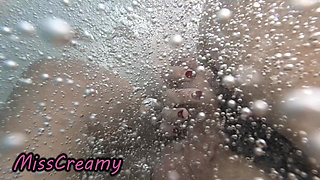 Public Pool Stepsister Dick Flash Risky Handjob Crowd Watching Cumshot 4K