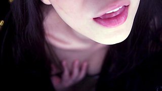 Lovely Amateur teen brunette masturbating outdoor