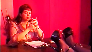 Busty brunette spanks juicy ass on curvy chick in lingerie