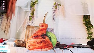 Blonde With Natural Big Boobs Loves Putting A Toy In Her