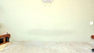 Curly Blonde Teen Records Solo Dildo Masturbation