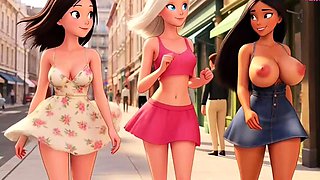 Lesbian strip threesome after Brazil Korea game - AI HENTAI
