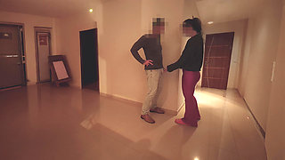 Hotwife Fucked at Building Party - Cum in Mouth