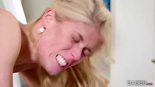 Playful Blonde In Stockings Sweet Cat Fucked From Behind