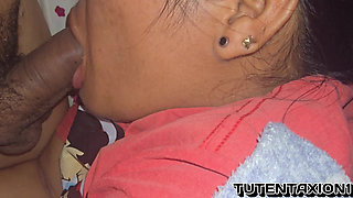 Little STEPDAUGHTER SWALLOWS DADDY'S MILK
