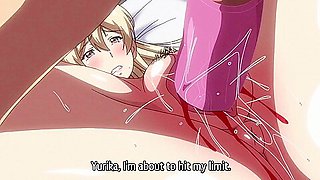Innocent anime lady lets her lover in for the first time