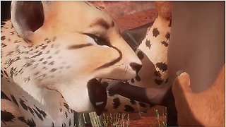 Realisitc Furry Suit Domination With Car Toon