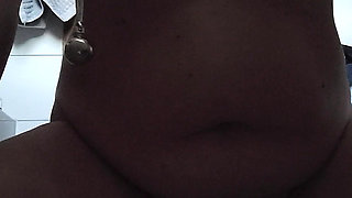 Dildo riding training with weights on my nipples - to please my Master
