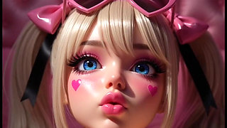 Hentai Barbie Trembles and Masturbates with Big Boobs in Pink Plush
