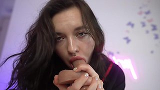Camslut pussy upclose: Blowjob, Brunette  Solo Porn