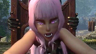 3D Anime Pink Haired Babe Fucked and Creampied by a Goblin Horde