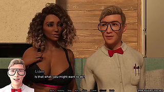 Sexbot Steph Route #2 - Animated Sex Game - the Mixed Hottie Gives a Blowjob by the Hot Tub