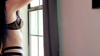 Very hot busty brunette solo masturbation on webcam