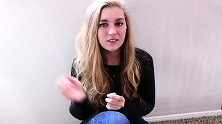 Perfect blond making solo masturbation