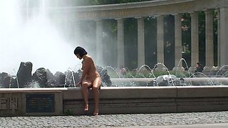 Amateur Outdoor Brunette Masturbates