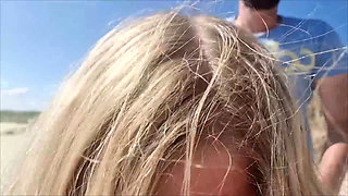 Teen Slut Public Doggy Fucked on the Beach!