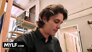 Gigantic cougar Richelle Ryan breaks in a brand fresh stud and takes his teenager cock