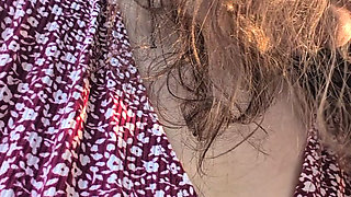 Risky squirt outside