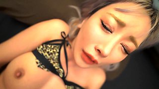 Asian first time getting creampie interrupted